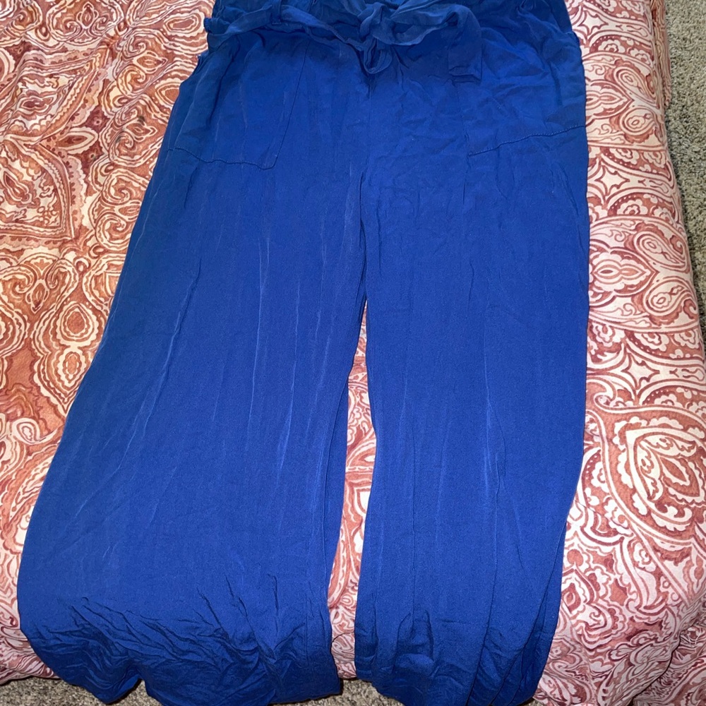 Blue Tie Waste Pants